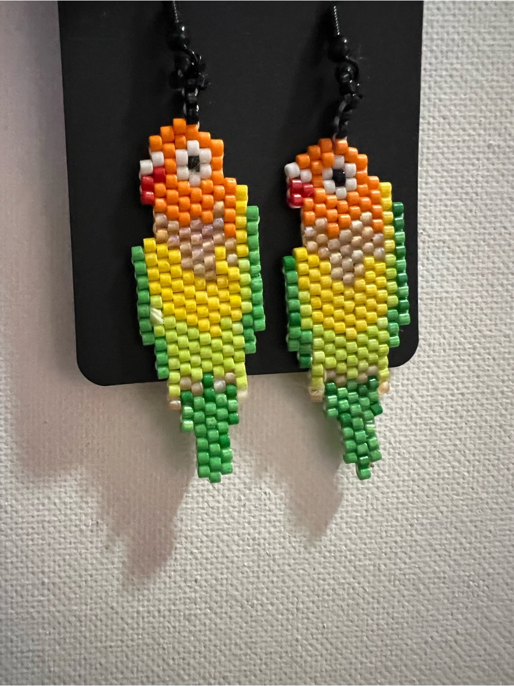 & Other Stories Orange, Yellow and Green Parrot Bead Earrings